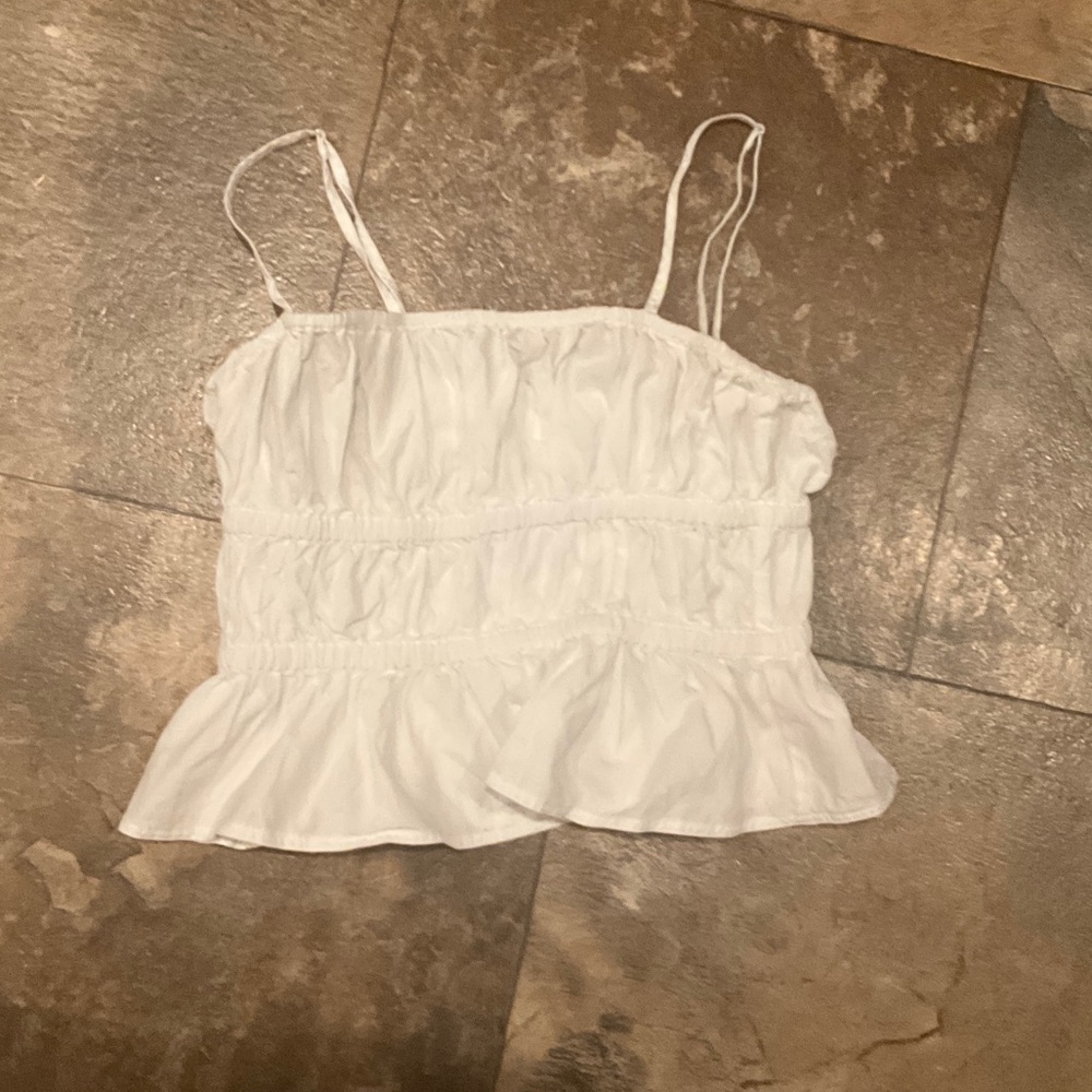White Ruffled Women's Top